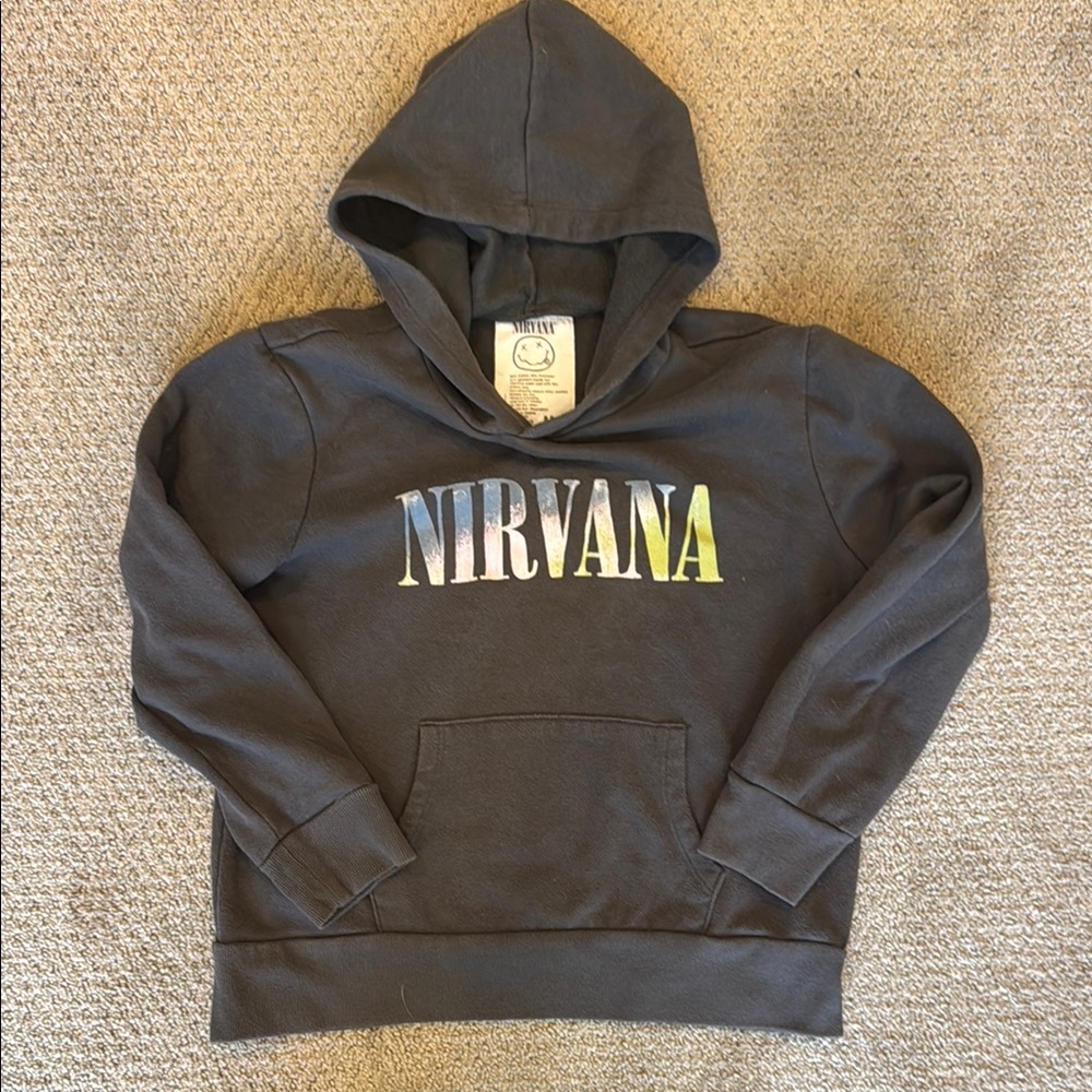 NIRVANA Gray Sweatshirt Classic Band Logo